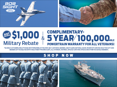 $1,000 Military Rebate and Complimentary Powertrain Warranty for Veterans!