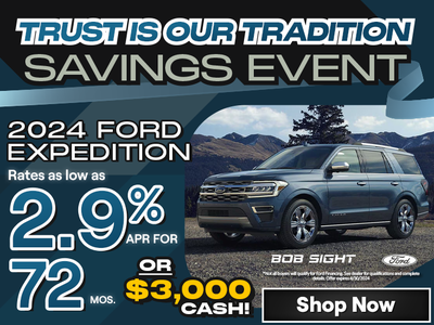2024 Ford Expedition: 2.9%/72 Mos. OR $3,000 Cash!
