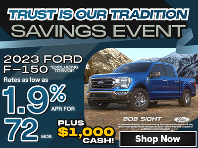 2023 Ford F-150: 1.9%/72 Mos. Plus $1,000 Bonus Cash!